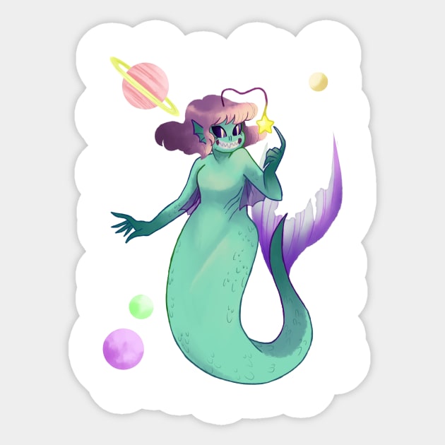 (space)mermaid bait Sticker by pumpkinnqueenn